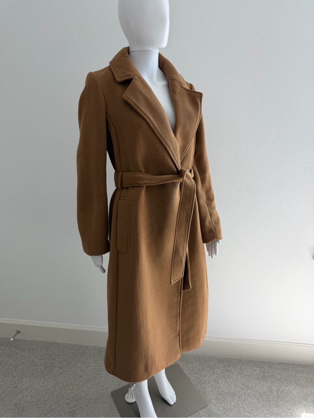 H&M Camel Trench Coat with Tie Belt - Picture 7 of 8